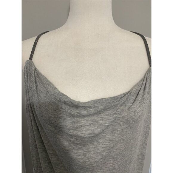 Cynthia Steffe Womens Solid Gray Chain Cowl Neck Tank Top Medium - Picture 2 of 7